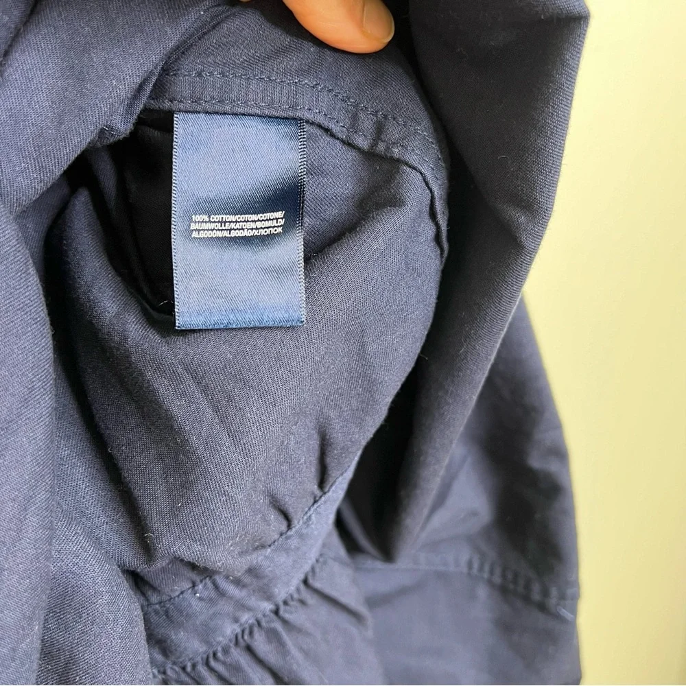 Ralph Lauren Navy Button Front Shirt Dress Dize 16